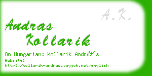 andras kollarik business card